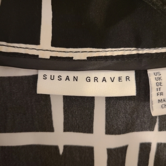 Susan Graver Bomber Jacket Peachskin Zip-Front Art Deco Avant Pop Bold Size XS - Picture 3 of 15
